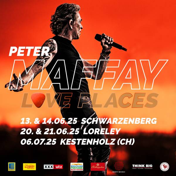 Tourplakat Peter Maffay & Band - Love Places 2025 - Copyright: känguruh production